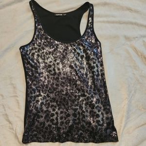Sequence black leopard print